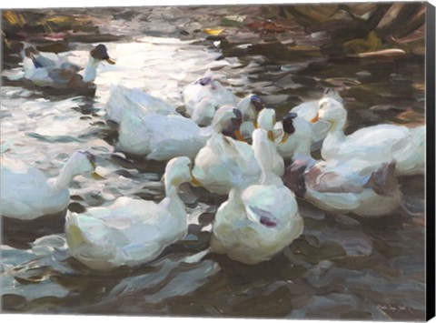Framed Ducks by the Lake 3 Print
