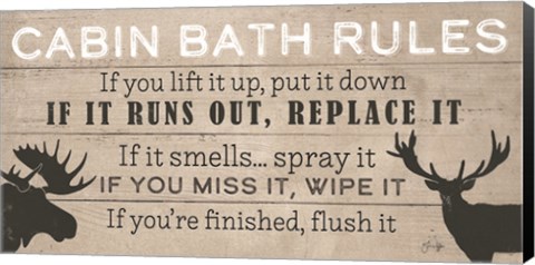 Framed Cabin Bath Rules Print