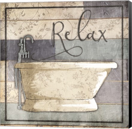 Framed Relaxing Wooden Bath Print