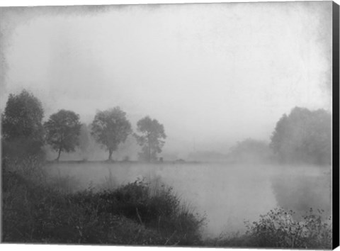 Framed Misty Lake Day Print