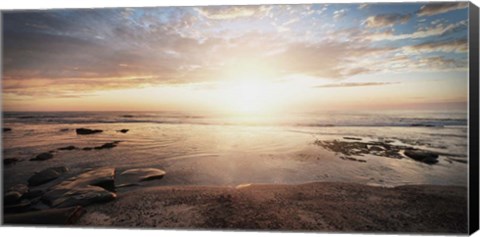 Framed Walk On The Beach Print