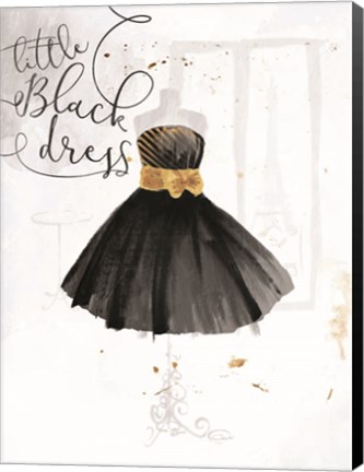 Framed Little Black Gold Dress Print