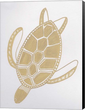 Framed Golden Sea Turtle Print