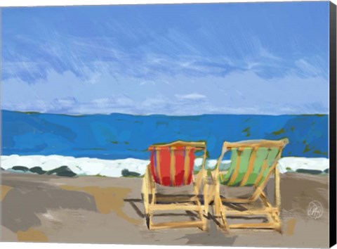 Framed Beach Chairs Print