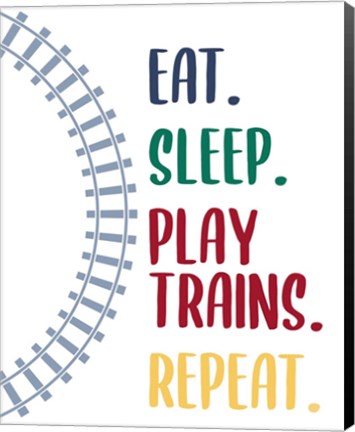 Framed Eat Sleep Trains 2 Print