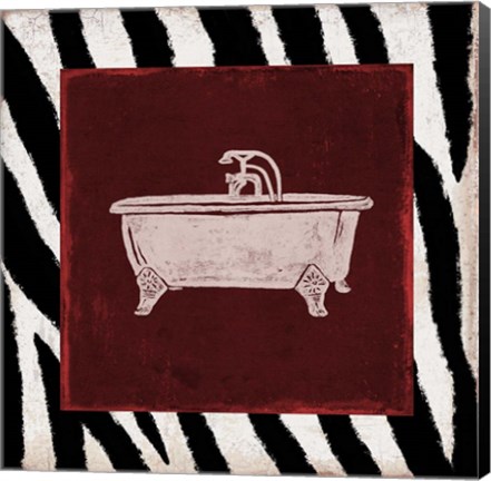 Framed Crimson Safari Bath 3 Print