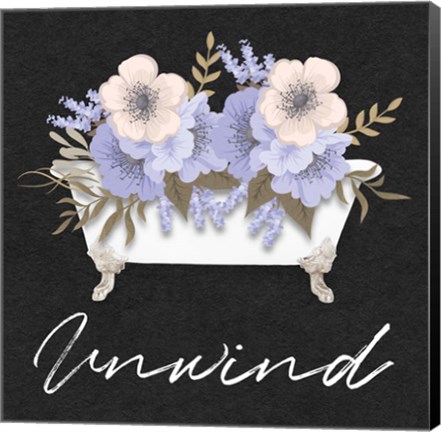 Framed Unwind Floral Bath Print