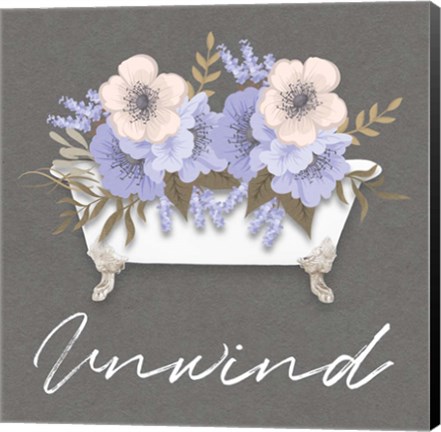 Framed Unwind Floral Bath 2 Print