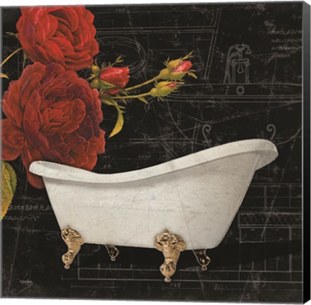 Framed Rose Bath 1 Print