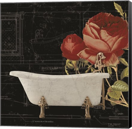 Framed Rose Bath 2 Print