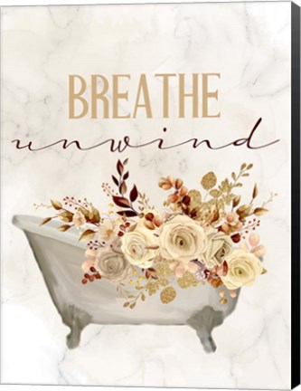 Framed Breathe Unwind Tub Print