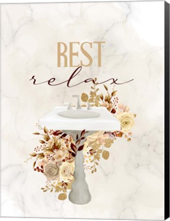Framed Rest Relax Sink Print