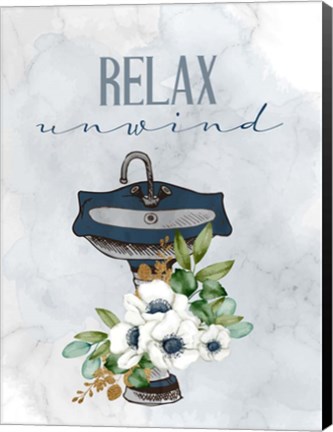 Framed Relax Unwind Sink Print