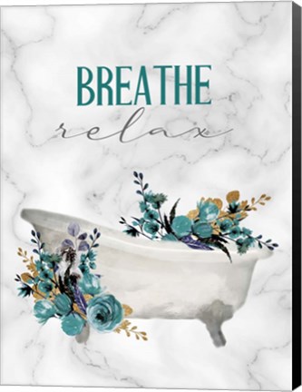 Framed Breathe Relax Tub Print