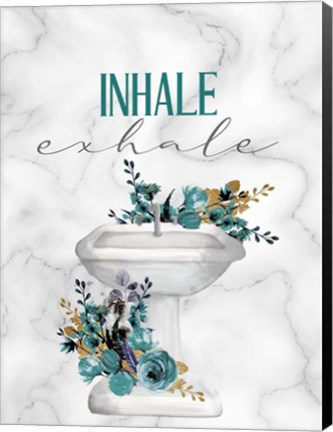 Framed Inhale Exhale Sink Print