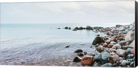 Framed Pebbles on the Beach Print