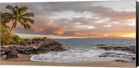 Framed Sunset on a Tropical Beach Print