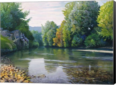 Framed Fiume nei boschi Print