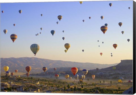 Framed Flying over Cappadocia, Turkey Print