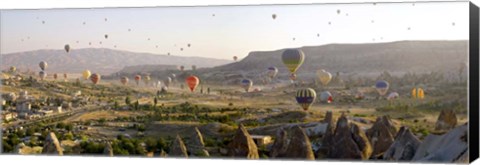 Framed Air Balloons in Goreme, Cappadocia, Turkey Print