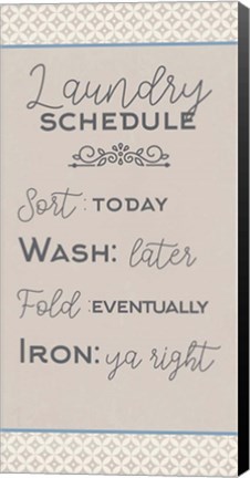 Framed Laundry Schedule Sort Print