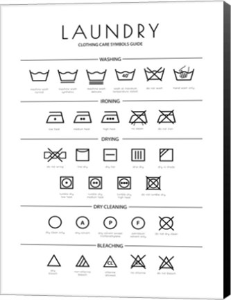 Framed Laundry Icons Print