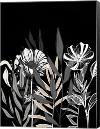 Framed Floral Leaves 1 Print