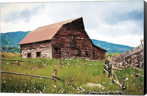 Framed Brown Barn Print