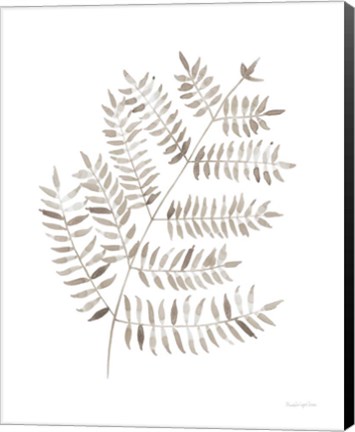 Framed Woodland Fern Khaki Print