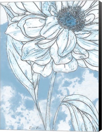 Framed Blue Floral 2 Print