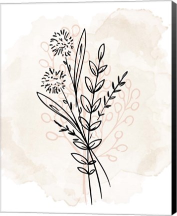Framed Floral Sketch 1 Print