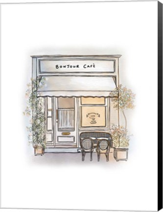 Framed Bonjour Cafe Print