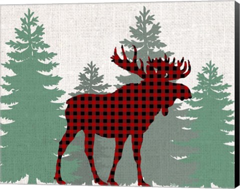 Framed Moose Plaid Print