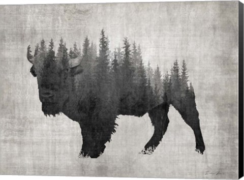 Framed Pine Bison Print