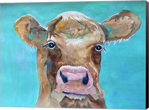 Framed Gazing Cow 1 Print