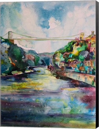 Framed Suspension Bridge Print