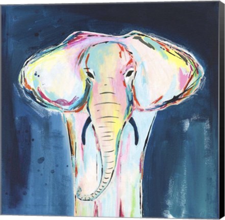 Framed Tie Dye Elephant Print