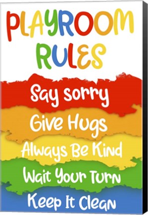 Framed Playroom Rules Print