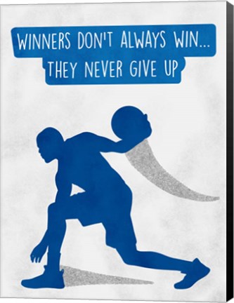 Framed Never Give Up Print