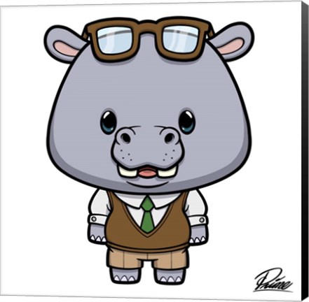 Framed Hudson Hippo Print