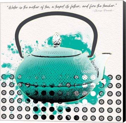 Framed Teal Tea 2 Print