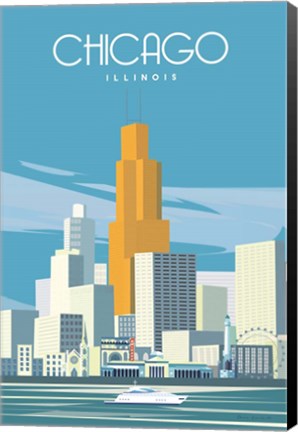 Framed Chicago from Lake Michigan Print