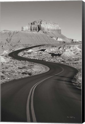 Framed Goblin Valley State Park Rd BW Print