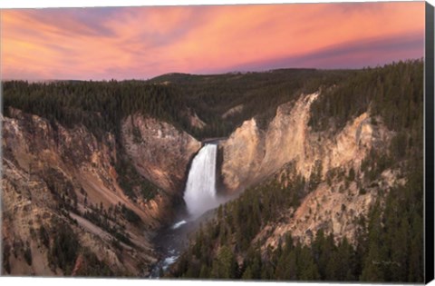 Framed Lower Falls of the Yellowstone River I Print