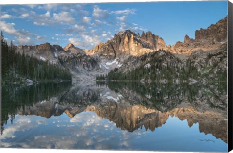 Framed Baron Lake Monte Verita Peak Sawtooth Mountains II Print