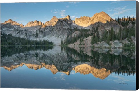 Framed Alice Lake Sawtooh Mountains Idaho Print