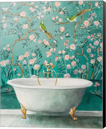 Framed Chinoiserie Bath II Print