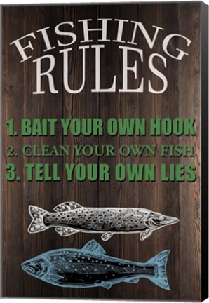 Framed Fishing Rules Print