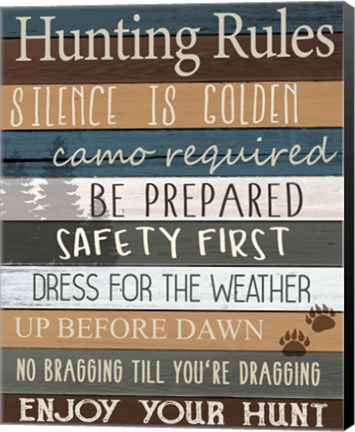 Framed Hunting Rules v2 Print