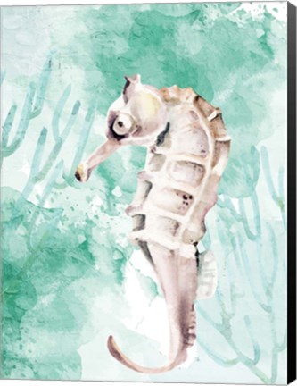 Framed Seahorse Swimming Print